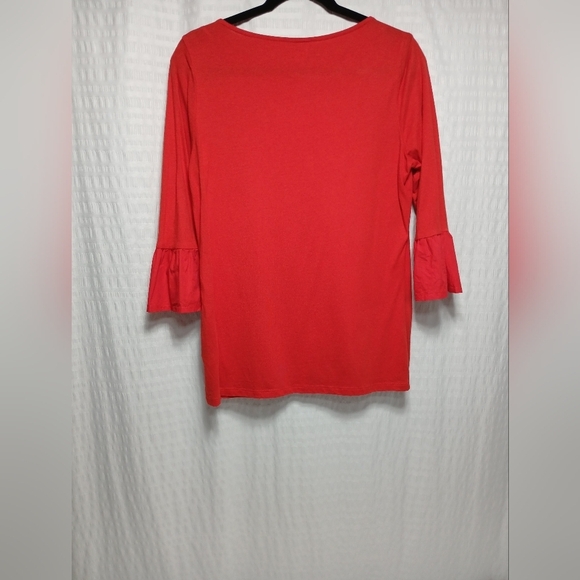 Boden Ladies Crew Neck 3/4 Ruffle Sleeve Top. Size 10 - Picture 2 of 8